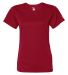 4162 Badger Badger - Ladies' B-Dry Core V-Neck Tee in Red front view