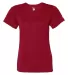 4162 Badger Badger - Ladies' B-Dry Core V-Neck Tee Red front view
