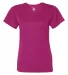 4162 Badger Badger - Ladies' B-Dry Core V-Neck Tee Hot Pink front view