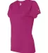 4162 Badger Badger - Ladies' B-Dry Core V-Neck Tee Hot Pink side view