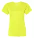 4162 Badger Badger - Ladies' B-Dry Core V-Neck Tee Safety Yellow front view