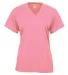 4162 Badger Badger - Ladies' B-Dry Core V-Neck Tee Pink front view