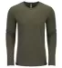 6071 Next Level Men's Triblend Long-Sleeve Crew Te in Military green front view