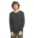 6071 Next Level Men's Triblend Long-Sleeve Crew Te in Vintage black front view