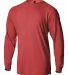 Tultex 0291TC Unisex Long Sleeve Tee Heather Red front view