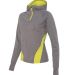Augusta Sportswear 4812 Women's Freedom Performanc in Graphite heather/ power yellow side view