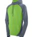 Augusta Sportswear 4762 Zeal Performance Hoodie in Graphite heather/ lime front view