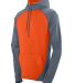 Augusta Sportswear 4762 Zeal Performance Hoodie in Graphite heather/ orange front view