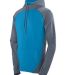 Augusta Sportswear 4762 Zeal Performance Hoodie in Graphite heather/ power blue front view