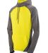 Augusta Sportswear 4762 Zeal Performance Hoodie in Graphite heather/ power yellow front view