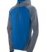 Augusta Sportswear 4762 Zeal Performance Hoodie in Graphite heather/ royal front view