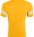 Augusta Sportswear 361 Youth V-Neck Football Tee in Gold/ white back view