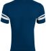 Augusta Sportswear 361 Youth V-Neck Football Tee in Navy/ white back view