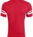 Augusta Sportswear 361 Youth V-Neck Football Tee in Red/ white back view