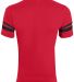 Augusta Sportswear 361 Youth V-Neck Football Tee in Red/ black back view