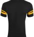 Augusta Sportswear 361 Youth V-Neck Football Tee in Black/ gold back view