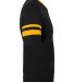 Augusta Sportswear 361 Youth V-Neck Football Tee in Black/ gold side view