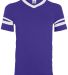 Augusta Sportswear 361 Youth V-Neck Football Tee in Purple/ white front view