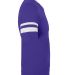 Augusta Sportswear 361 Youth V-Neck Football Tee in Purple/ white side view