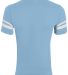 Augusta Sportswear 361 Youth V-Neck Football Tee in Light blue/ white back view