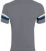 Augusta Sportswear 361 Youth V-Neck Football Tee in Graphite/ navy/ white back view