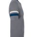 Augusta Sportswear 361 Youth V-Neck Football Tee in Graphite/ navy/ white side view