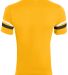 Augusta Sportswear 361 Youth V-Neck Football Tee in Gold/ black/ white back view