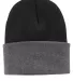 Port & Company CP90 Knit Beanie Black/Ath Oxfd front view