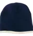 Port & Company CP91 Beanie Navy/Natural front view