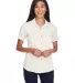 M570W Harriton Ladies' Bahama Cord Camp Shirt CREME front view