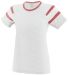 Augusta Sportswear 3011 Ladies Fanatic T-Shirt in White/ red/ white front view