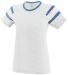 Augusta Sportswear 3011 Ladies Fanatic T-Shirt in White/ royal/ white front view