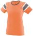 Augusta Sportswear 3011 Ladies Fanatic T-Shirt in Light orange/ slate/ white front view
