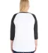 LAT 3830 Curvy Collection Women's Baseball Tee in White/ black back view