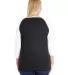 LAT 3830 Curvy Collection Women's Baseball Tee in Black/ white back view