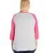 LAT 3830 Curvy Collection Women's Baseball Tee in Vn hth/ vn ht pk back view