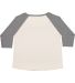LAT 3830 Curvy Collection Women's Baseball Tee in Nat hth/ gran ht back view