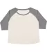 LAT 3830 Curvy Collection Women's Baseball Tee in Nat hth/ gran ht front view