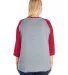 LAT 3830 Curvy Collection Women's Baseball Tee in Vn hth/ vn red back view