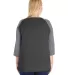 LAT 3830 Curvy Collection Women's Baseball Tee in Vn smk/ grnt hth back view