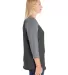 LAT 3830 Curvy Collection Women's Baseball Tee in Vn smk/ grnt hth side view