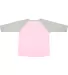LAT 3830 Curvy Collection Women's Baseball Tee in Pink/ vin hthr back view