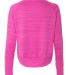 J. America 8663 Women's Hi-Low Performance Pullove Passion Pink Stripe back view