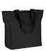 BE080 BAGedge Polyester Zip Tote BLACK front view