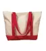 BE004 BAGedge 12 oz. Canvas Boat Tote NATURAL/ RED front view
