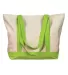 BE004 BAGedge 12 oz. Canvas Boat Tote NATURAL/ LIME front view