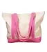 BE004 BAGedge 12 oz. Canvas Boat Tote NATURAL/ PINK front view