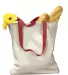 BE010 BAGedge 12 oz. Canvas Tote with Contrasting  NATURAL/ RED front view