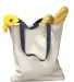 BE010 BAGedge 12 oz. Canvas Tote with Contrasting  NATURAL/ NAVY front view