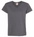 Hanes 5780 Ladies Heavyweight V-neck T-shirt - 578 Charcoal Heather front view